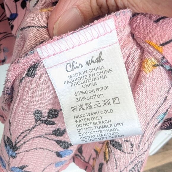 Chicwish Boho Floral Crochet V-Neck Pink Tunic S/M Romantic - Picture 8 of 9